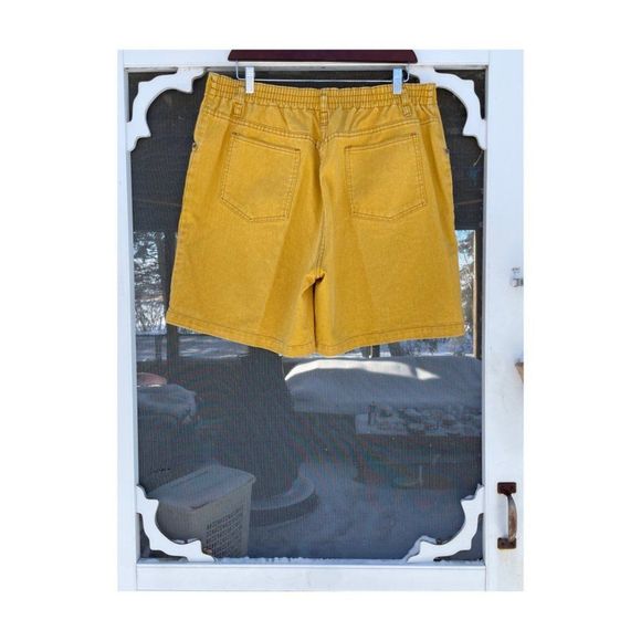 Vintage 90s North Country Denim Shorts Saffron Yellow Sz L Men's - Picture 7 of 7